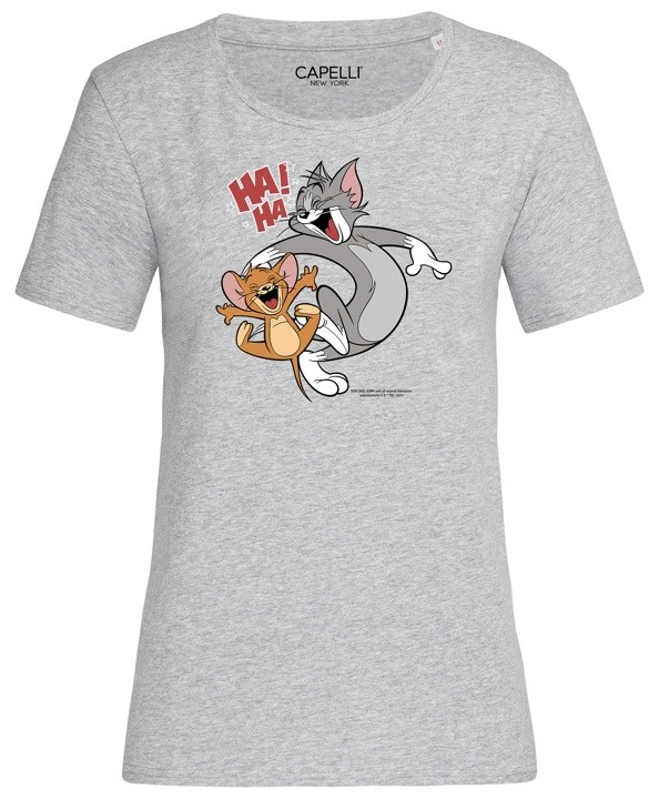 T-Shirt - 170g/m", single jersey, ringspun cotton, full feeder, Tom & Jerry Print , 95%CO 5%EL