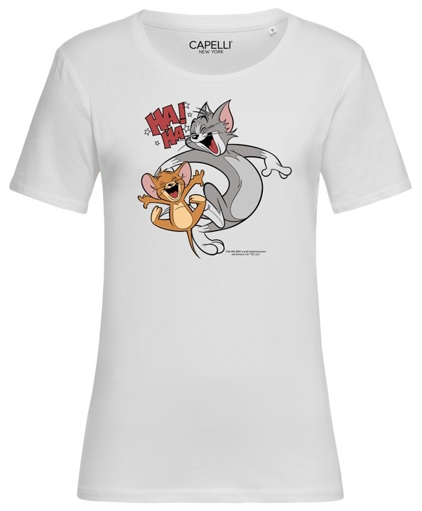 T-Shirt - 170g/m", single jersey, ringspun cotton, full feeder, Tom & Jerry Print , 95%CO 5%EL