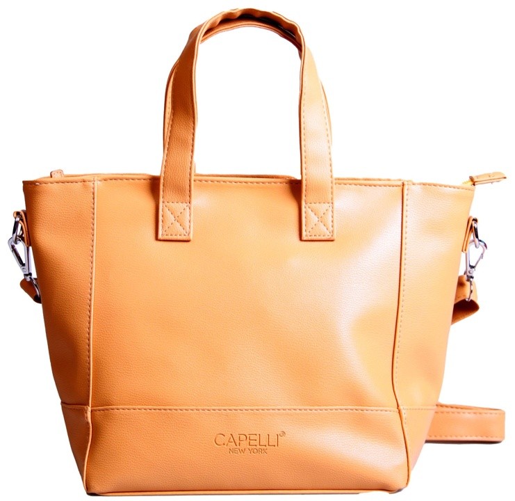 PU shopper bag - solid PU small shopper bag with shoulder strap, 100% PU